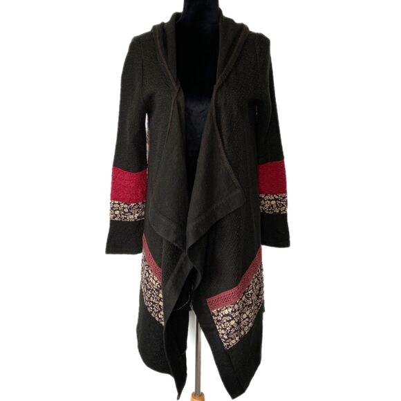 Miss Me Boho Hooded Drape Front Cardigan - Women's Size M - Picture 1 of 5